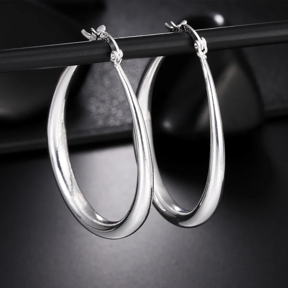 Elegant Silver Hoop Earrings