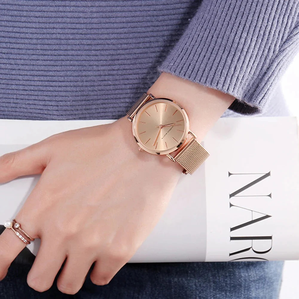 Rose Gold Luxury Quartz Watch